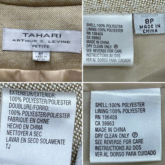 Tahari Arthur S. Levine Blazer and Pant Suit Size 8 Petite - Picture 3 of 8
